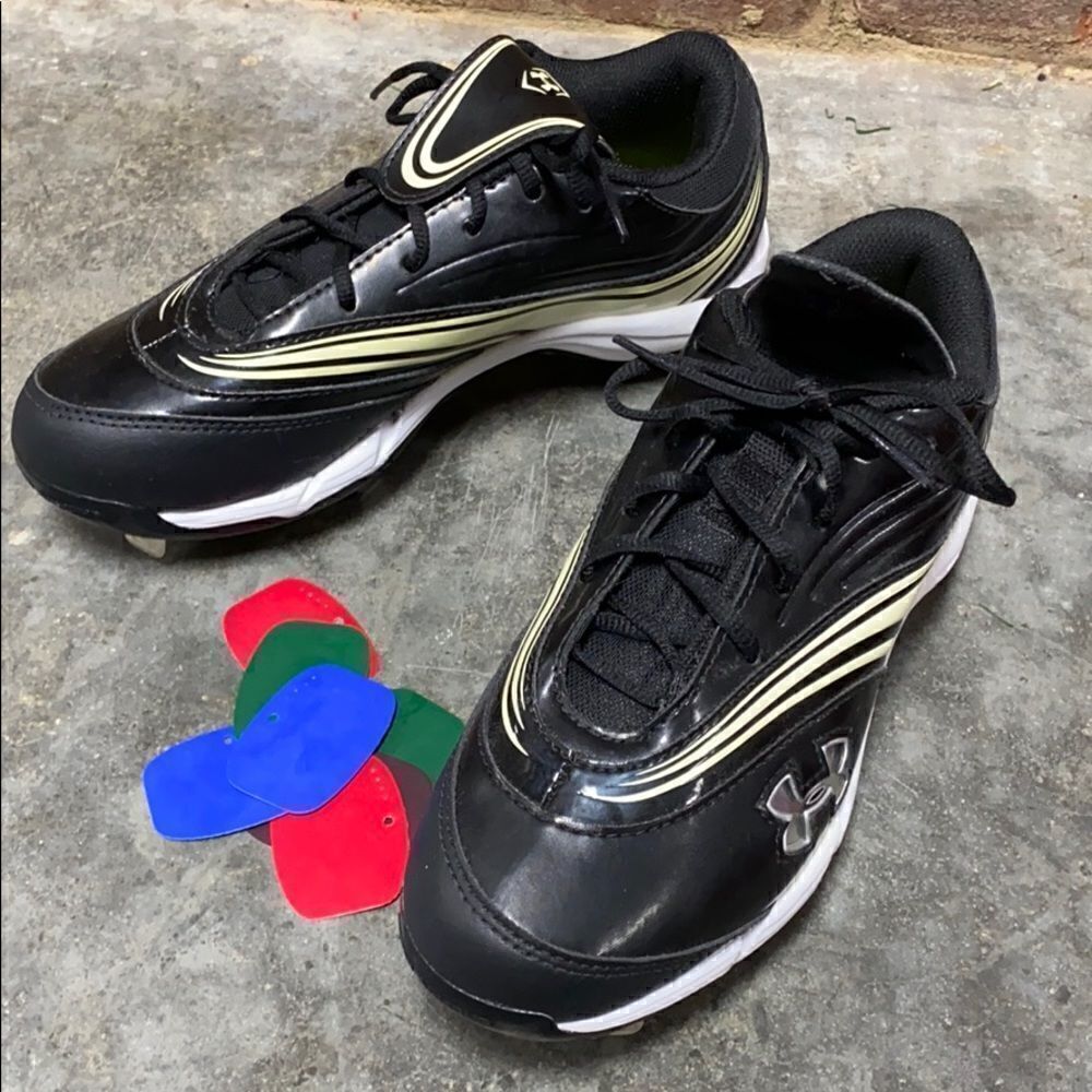Under Armour Black Glyde IV ST CC Softball Cleat Shoe Size 7.5 NEW - Picture 9 of 11